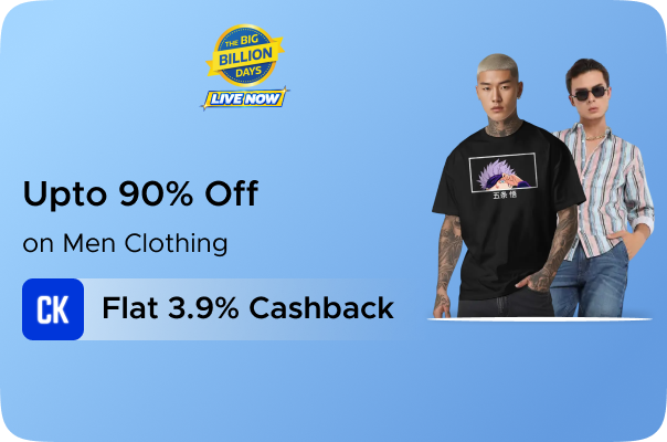 Flipkart: Upto 90% Off on Men Clothing + Flat 3.90% CashKaro Cashback